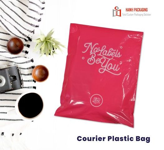 The image features a plastic bag with a bold red color and white text that reads, "No labels, be you." The logo is prominently placed in