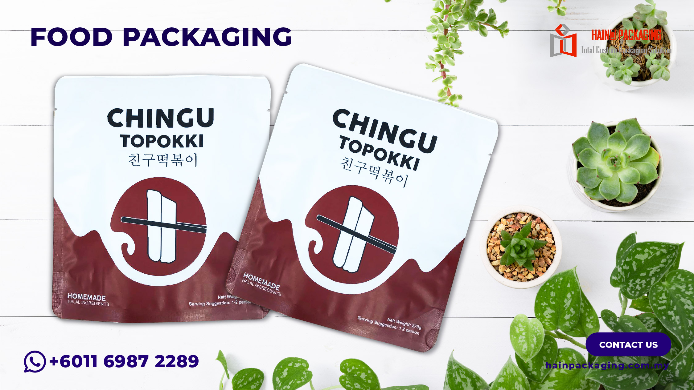 Plastik pembungkusan untuk produk makanan beku