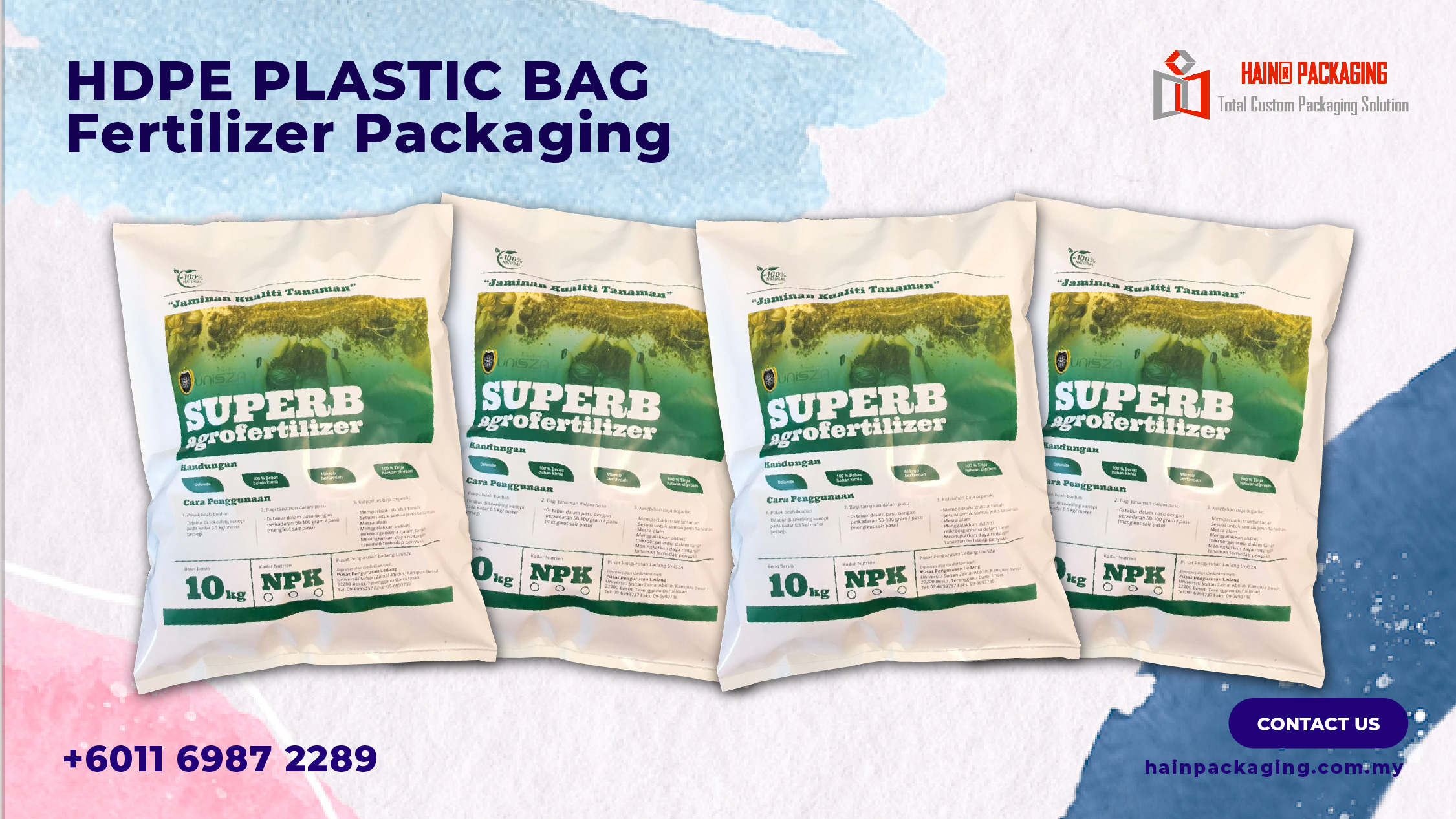 Plastik heavy duty HDPE untuk pembungkusan baja dan produk pertanian