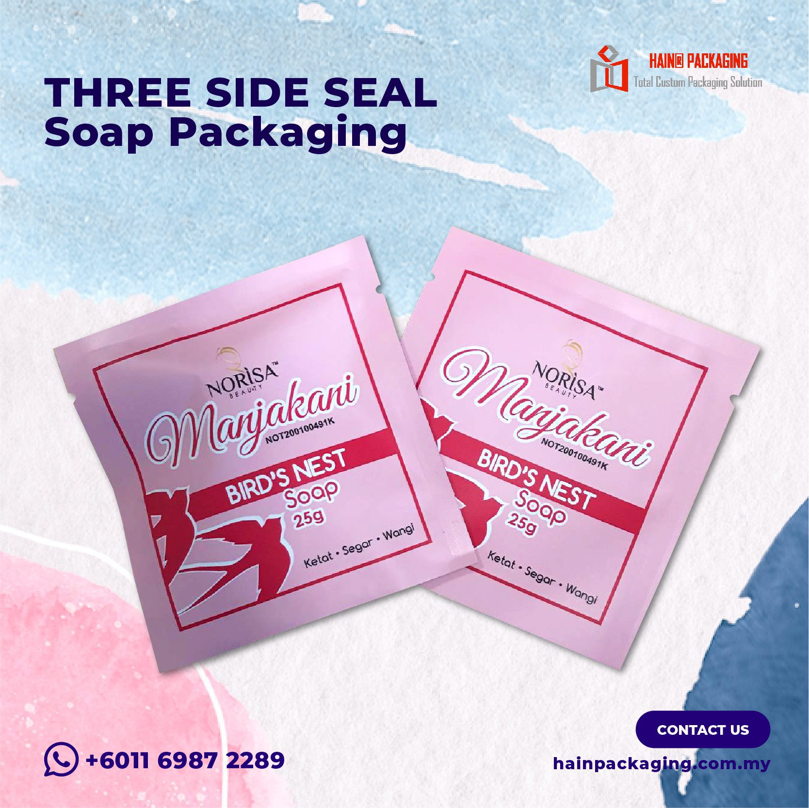 Beg three side seal untuk pembungkusan makanan
